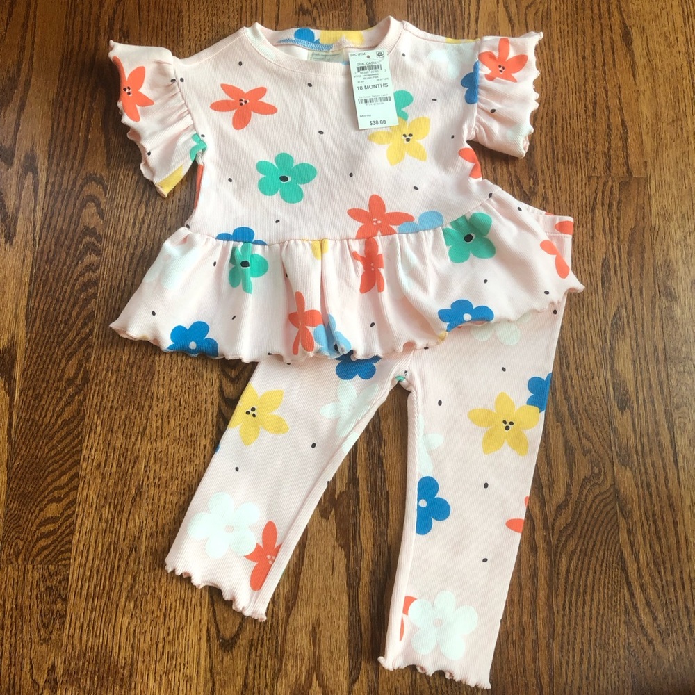 NEW First Impressions Floral Outfit 18 Months - Picture 2 of 11